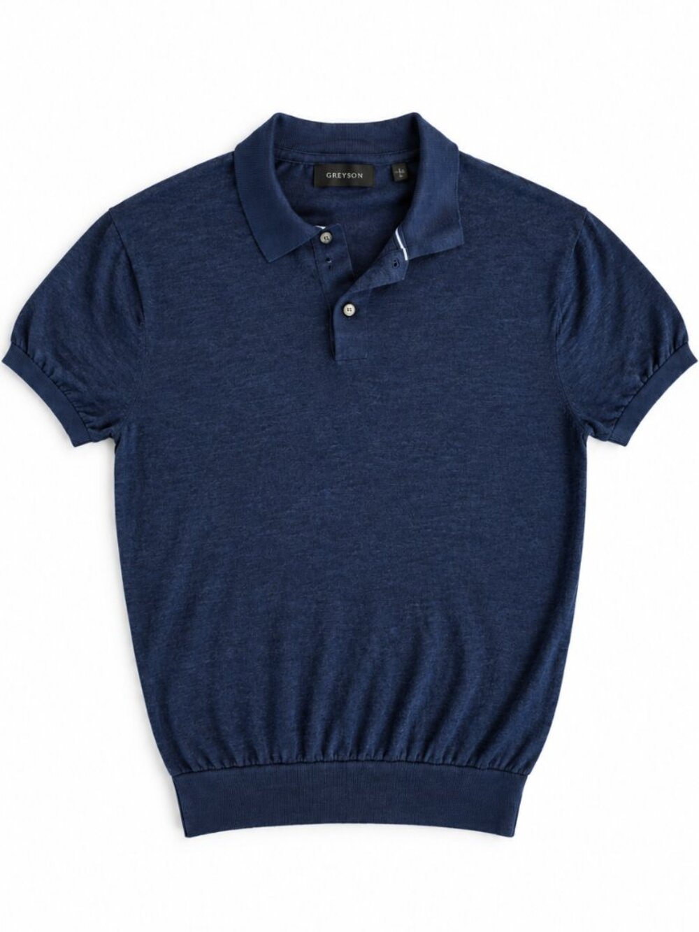 Greyson Seneca Wool Linen Sweater Polo Navy Blue Men’s Large